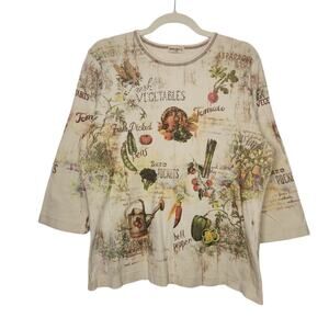 Vintage y2k Vegetables Nature Garden All Over Art Shirt Collage Fall Whimsy